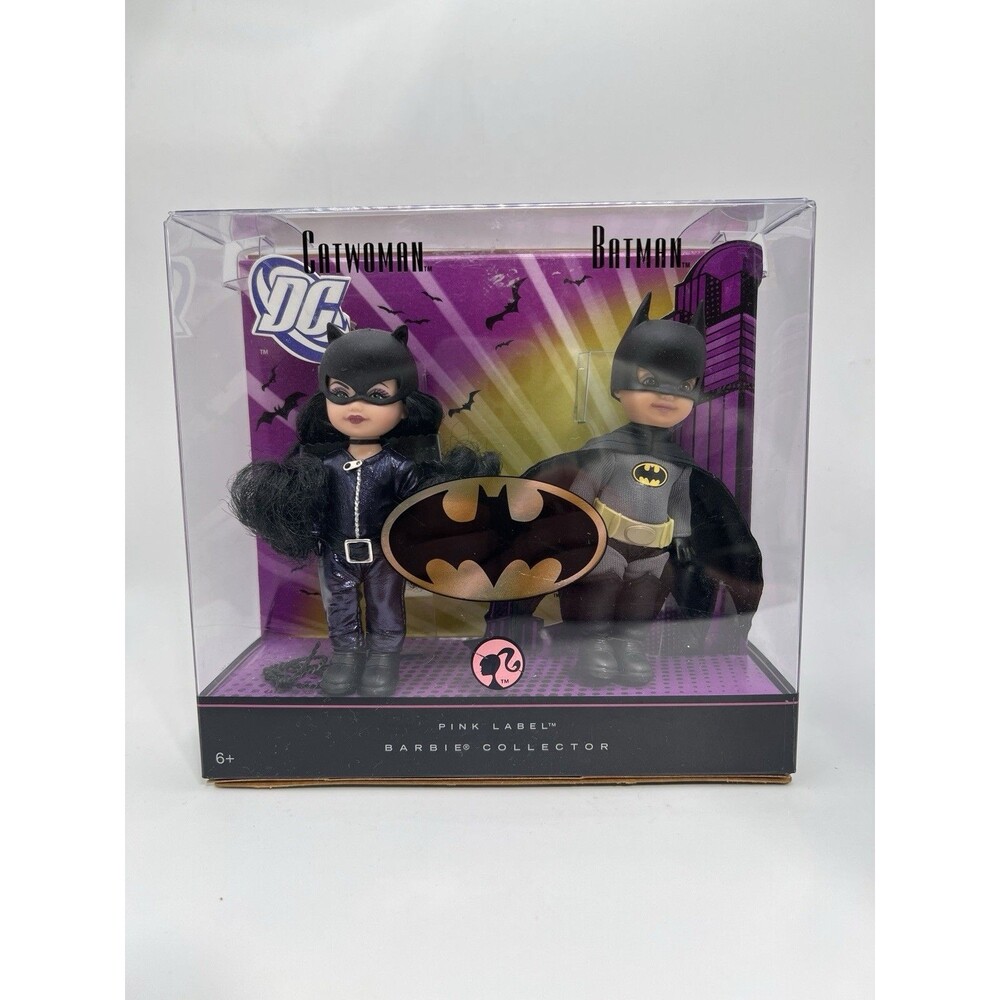 Barbie Kelly Catwoman & Tommy Batman DC Comics Pink Label Doll Set 2008 NOC NEW